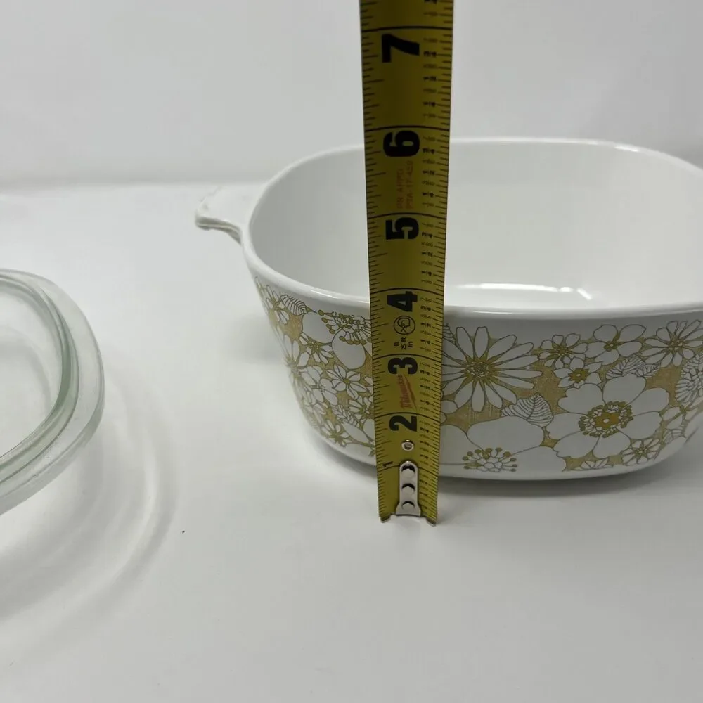 Vintage Corning Ware 2 1/2 Qt. Floral BouquetCovered Casserole Dish USA